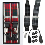 Braces, Tartan Suspenders Dual Clip & Button,McIntosh Tartan